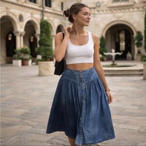 Vintage Chambray Indigo Skirt